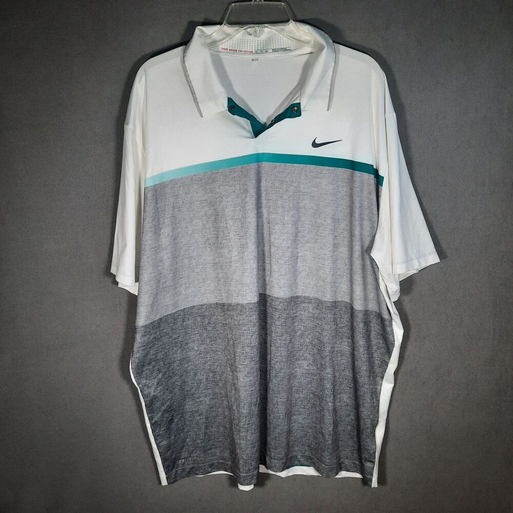 Nike Tiger Woods Shirt Men's 2XL Golf Polo Collection Performance Breathable